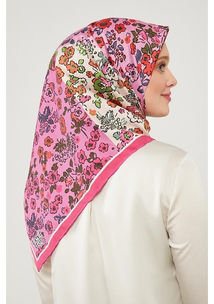 Fuşya Mine Çiçeği Trend Twill Eşarp