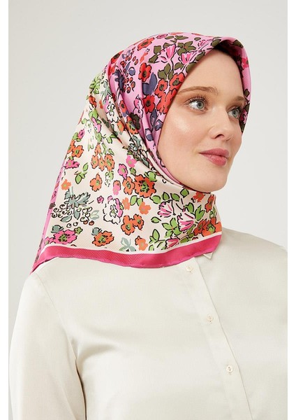 Fuşya Mine Çiçeği Trend Twill Eşarp