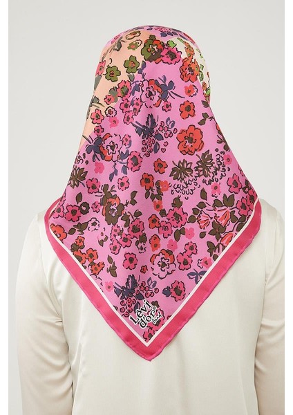 Fuşya Mine Çiçeği Trend Twill Eşarp