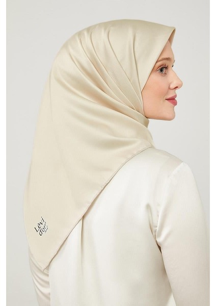 Bej Düz Renk Trend Twill Eşarp
