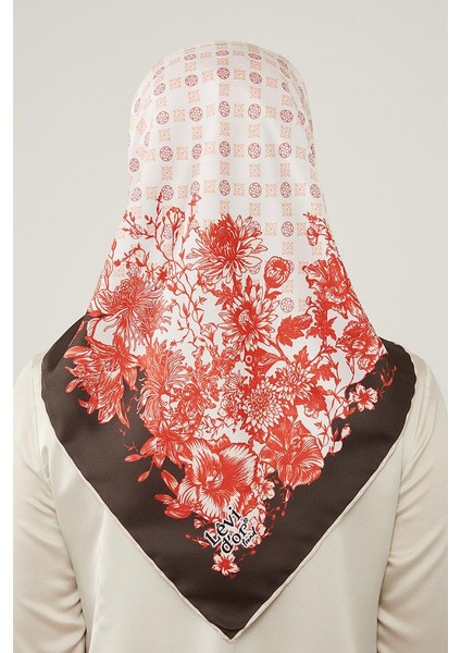 Kırmızı Nostaljik Desen Trend Twill Eşarp fırsatları