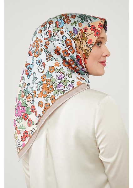 Lila Mine Çiçeği Trend Twill Eşarp