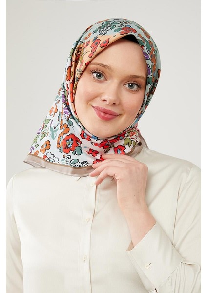 Lila Mine Çiçeği Trend Twill Eşarp