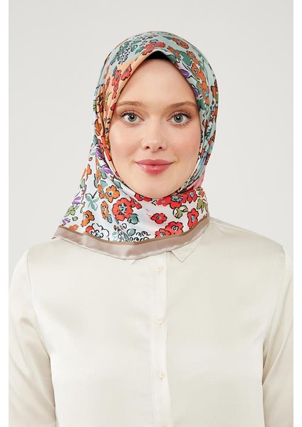 Lila Mine Çiçeği Trend Twill Eşarp