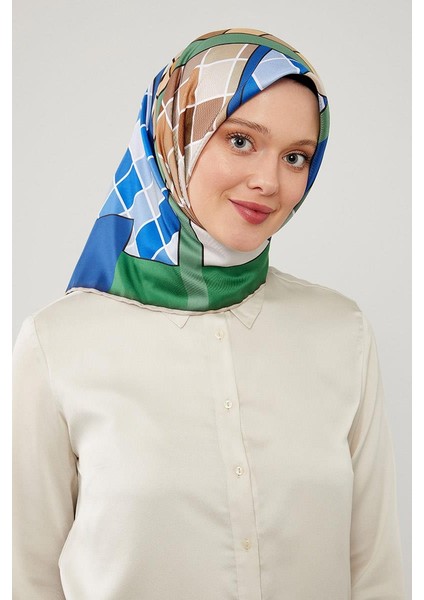 Cappuccino Dama Desenlli Trend Twill Eşarp