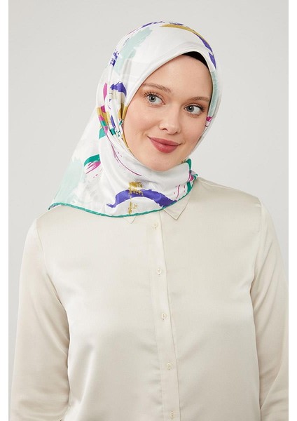 Yeşil Boya Desen Twill Eşarp fiyatları