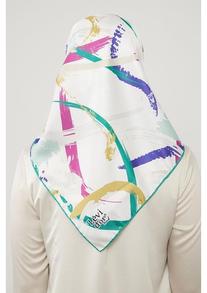 Yeşil Boya Desen Twill Eşarp fırsatları