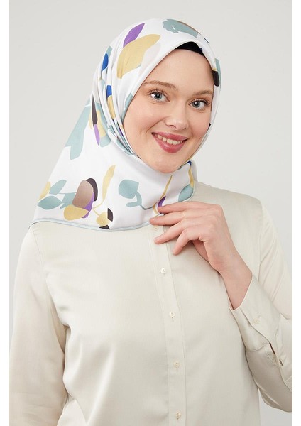 Su Yeşili Asimetrik Deseni Twill Eşarp fiyatları