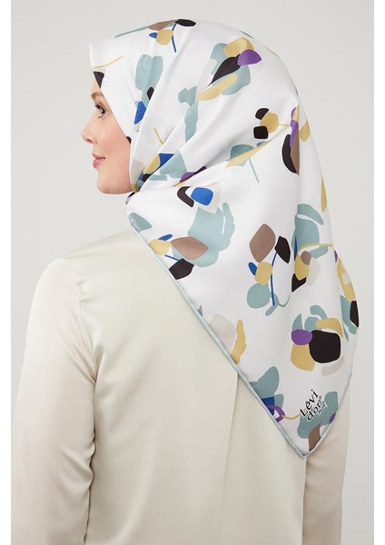 Su Yeşili Asimetrik Deseni Twill Eşarp modelleri