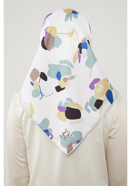 Su Yeşili Asimetrik Deseni Twill Eşarp fırsatları