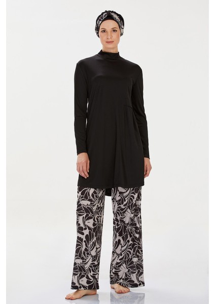 Likralı Tesettür Mayo Bol Paça Annıka 9236 Siyah fiyatları