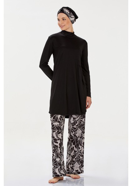 Likralı Tesettür Mayo Bol Paça Annıka 9236 Siyah modelleri