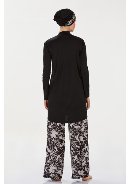 Likralı Tesettür Mayo Bol Paça Annıka 9236 Siyah indirimleri