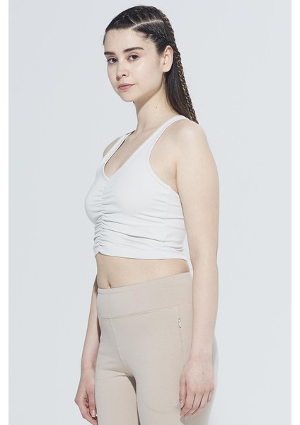 Freya V Yaka Organik Pamuk Büzgü Detaylı Crop Body 1105