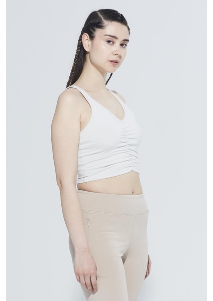 Freya V Yaka Organik Pamuk Büzgü Detaylı Crop Body 1105