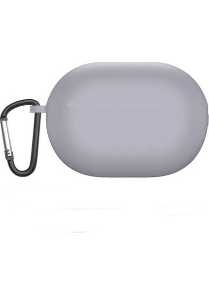 Beats Studio Buds Kılıf Model Uyumlu Mat Silikon Soft Kancalı Sf7 Gri