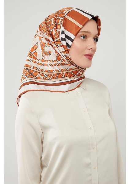 Taba Yazı Baskılı Trend Twill Eşarp fiyatları