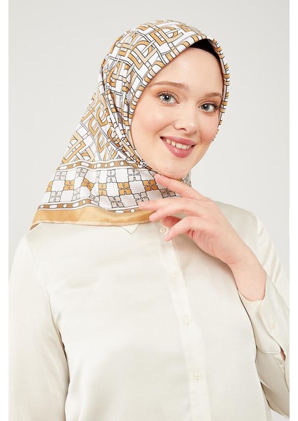 Gold Lvd Baskılı Trend Twill Eşarp