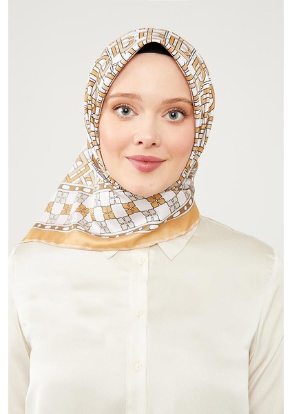 Gold Lvd Baskılı Trend Twill Eşarp