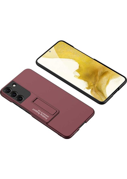 Samsung Galaxy S22 5g Kılıf Standlı Ays Sert Kapak Kırmızı modelleri