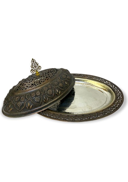 40 cm Ottoman Bakır Kayık Sahan