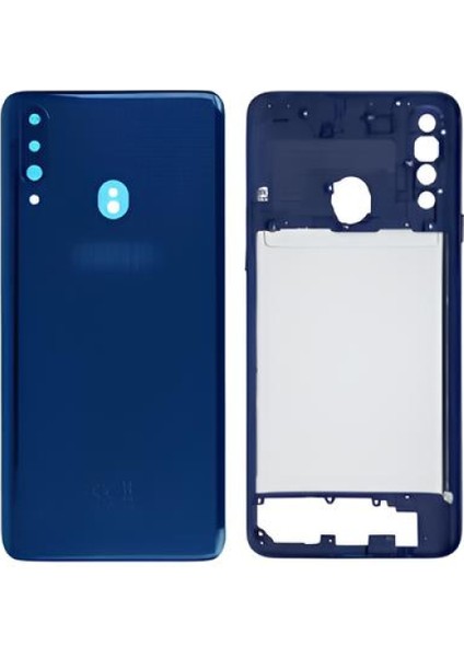 Samsung Galaxy A20S - SM-A207F Full Kasa Arka Kapak Takım Mavi