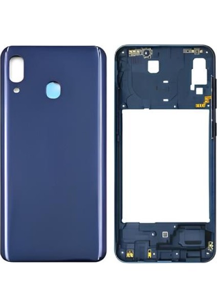 Samsung Galaxy A20 - SM-A205F Full Kasa Arka Kapak Takım Mavi