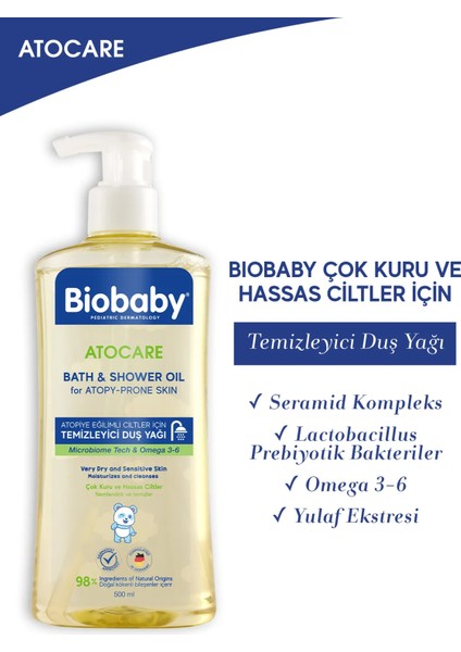 Atocare Atpoi Eğilimli Ciltler Için Temizleyici Duş Yağı 500 ml Seramid Prebiyotik Omega 3 - 6 Yulaf modelleri
