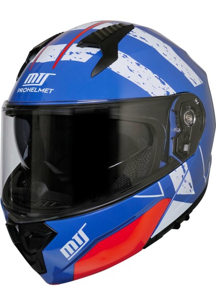 Motosiklet Çene Açılır Kask Güneş Vizörlü Ece 22.06 Sertifikalı Yeni Sezon Motor Kaskı V2 Blue fiyatları
