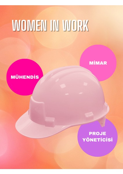 Pembe Baret Ayarlanabilir Mühendis Mimar Tekniker Kadınlara Özel Iş Güvenliği Uzmanı Sahada Kadın