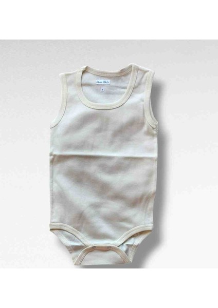 Bebek / Çocuk Unisex Tekli Askılı Body Bej Renk Çıtçıtlı Zıbın