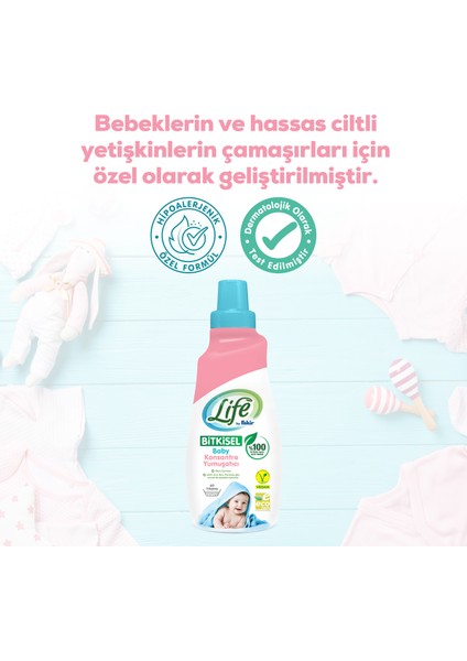 Life By Fakir Vegan Bitkisel Bebek Sıvı Çamaşır Deterjanı ve Yumuşatıcı Seti