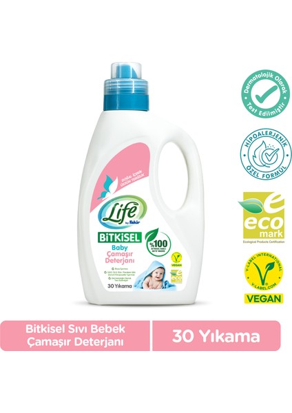 Life by Fakir Vegan Bitkisel Sıvı Bebek Çamaşır Deterjanı 1500ml