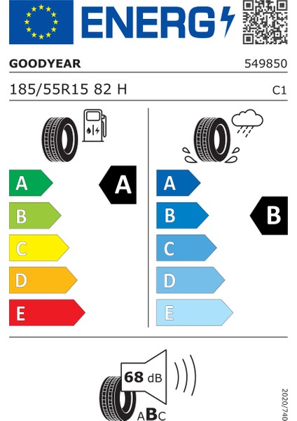 185/55 R15 82H Efficientgrip Performance Oto Yaz Lastiği (Üretim Yılı: 2024)