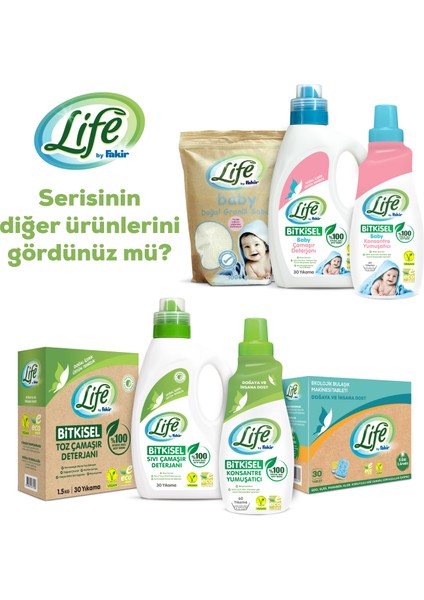 Life By Fakir Vegan Bitkisel Sıvı Bebek Deterjanı 1500 ml x 2 Adet