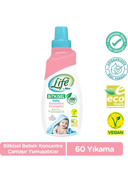 Life by Fakir Vegan Bitkisel Konsantre Bebek Çamaşır Yumuşatıcısı 1500 ml