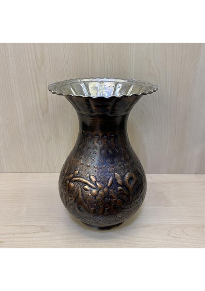 Işlemeli Oksitli Bakır Vazo fiyatları
