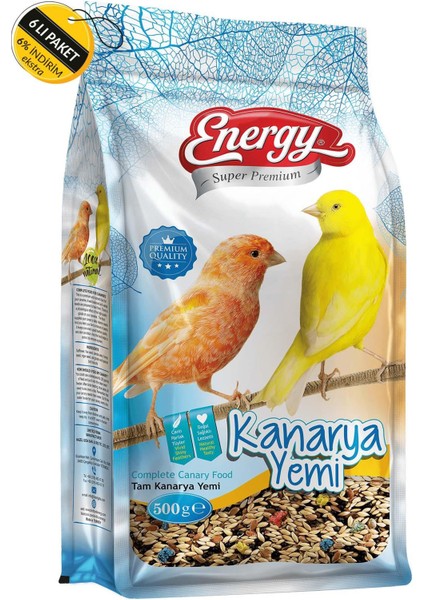 Super Premıum Energy Kanarya Yemi 500 gr Özel Koli 6 Adet