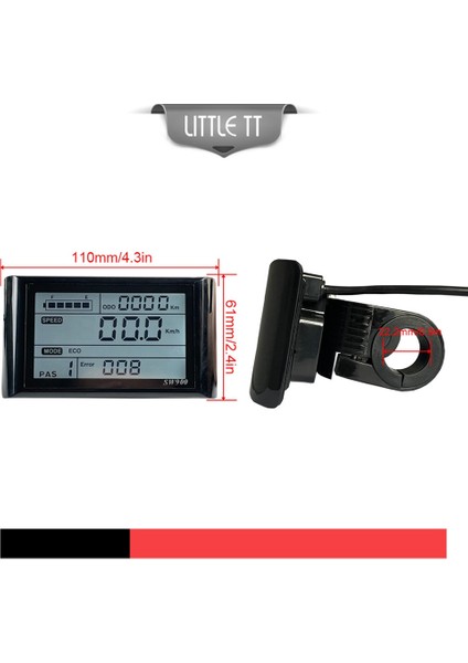 - 10069 Ebike SW900 LCD Ekran Kontrol Elektrikli Bisiklet Hız Ölçer Su Geçirmez Fiş Kayıt Enstrüman Kontrolü/ayarı 24-72V (Yurt Dışından)