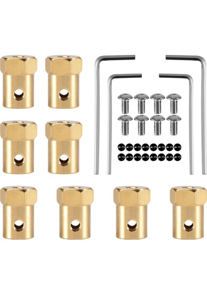 - 10069 8 Adet 5mm Ila 12MM Pirinç Birleştirici Tekerlek Göbeği Altıgen Adaptör Wpl D12 C14 C24 B14 B24 B16 B36 Mn D90 MN99S Rc Araba Parçaları (Yurt Dışından)