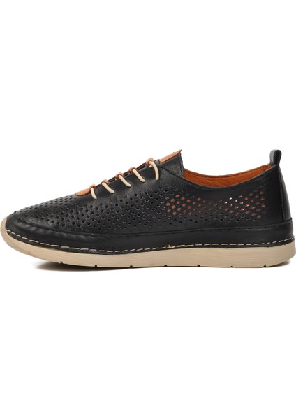 24058 Siyah Hakiki Deri Kadın Günlük Ayakkabı fiyatları