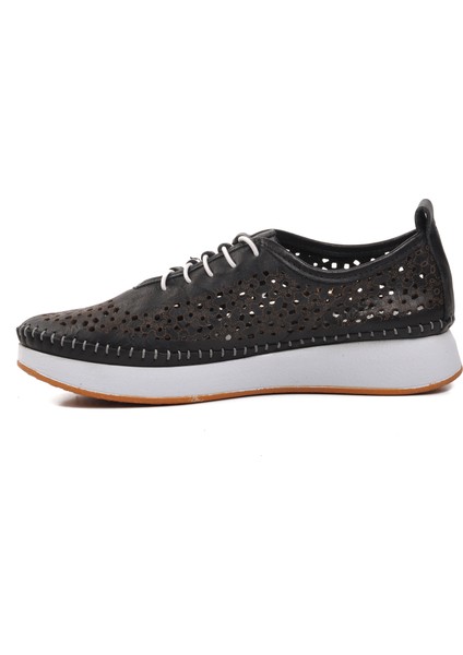 24077-L Siyah Hakiki Deri Kadın Günlük Ayakkabı fiyatları