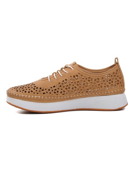 24077-L Bej Hakiki Deri Kadın Günlük Ayakkabı fiyatları