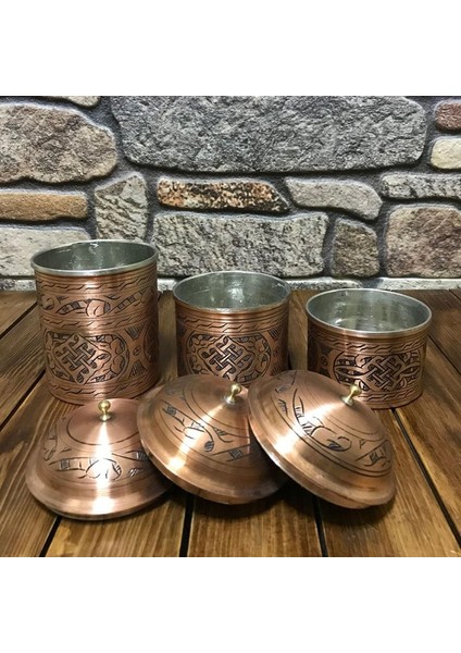İşlemeli Bakır Baharat Seti modelleri