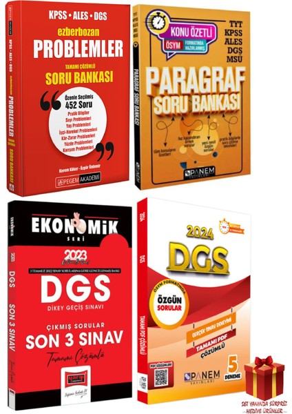 2024 Problemler Soru Bankası + Paragraf Soru Bankası + Çıkmış Sorular + Son 3 Yıl + Hediye