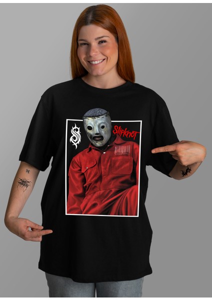 Slipknot' Temalı Oversize Tişört.