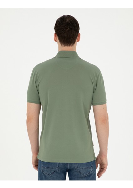 Erkek Haki Slim Fit Merserize Tişört 50288947-VR027 indirimleri