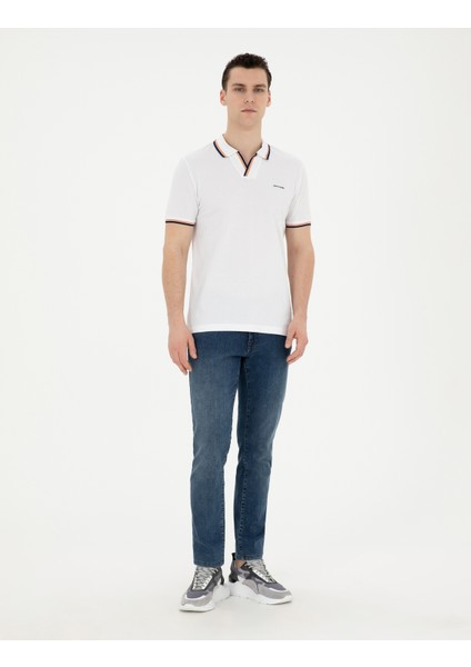 Erkek Beyaz Slim Fit Tişört 50285178-VR013 fırsatları