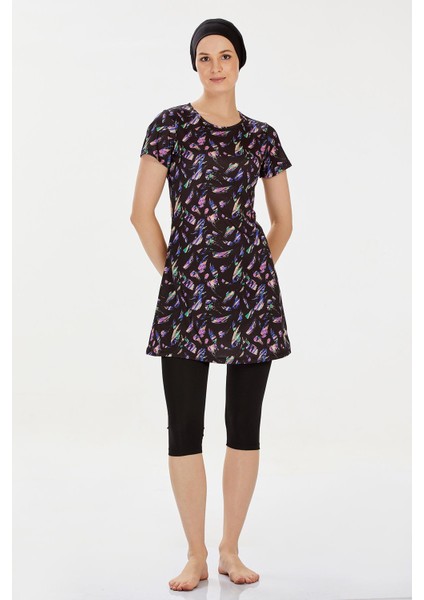 Kısa Kollu Taytlı Yarı Kaplı Mayo Florıe 9307 Siyah fiyatları