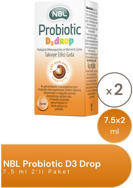 Probiotic D3 Drop 7.5 ml 2'li Paket